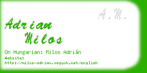 adrian milos business card